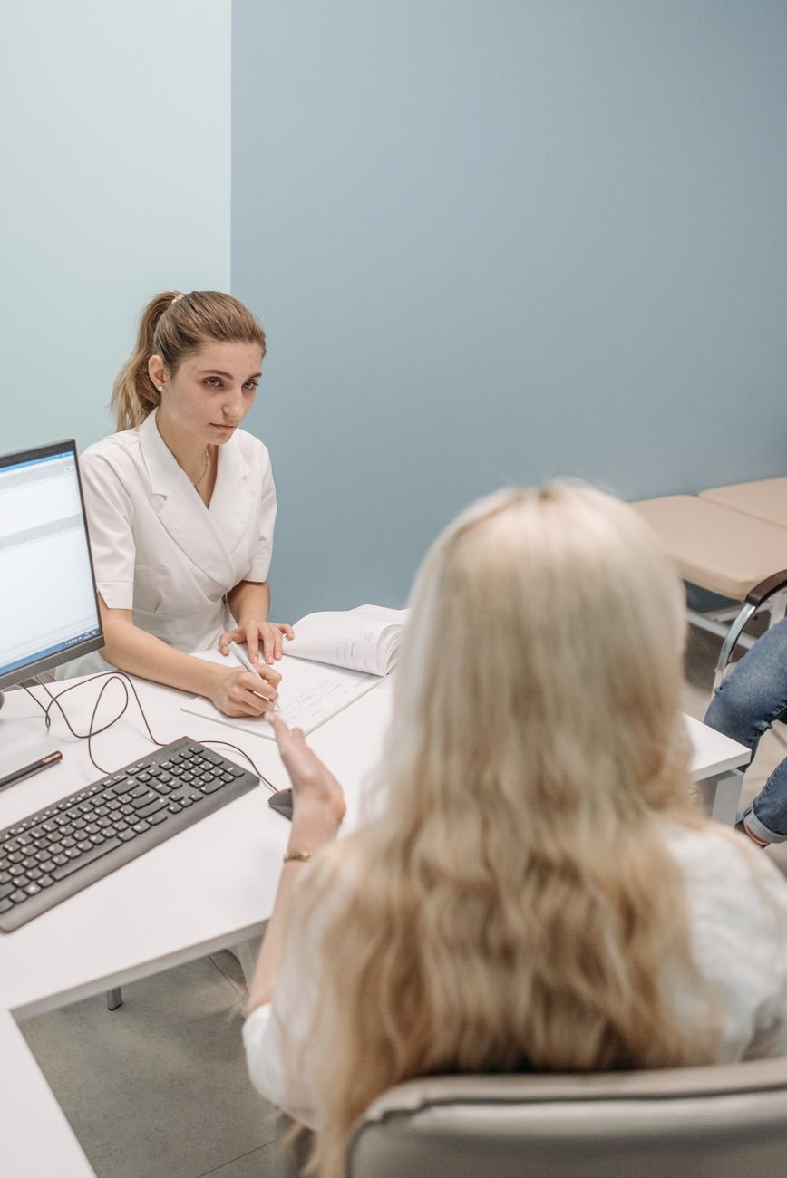 Doctor consulting with a patient in a medical office
