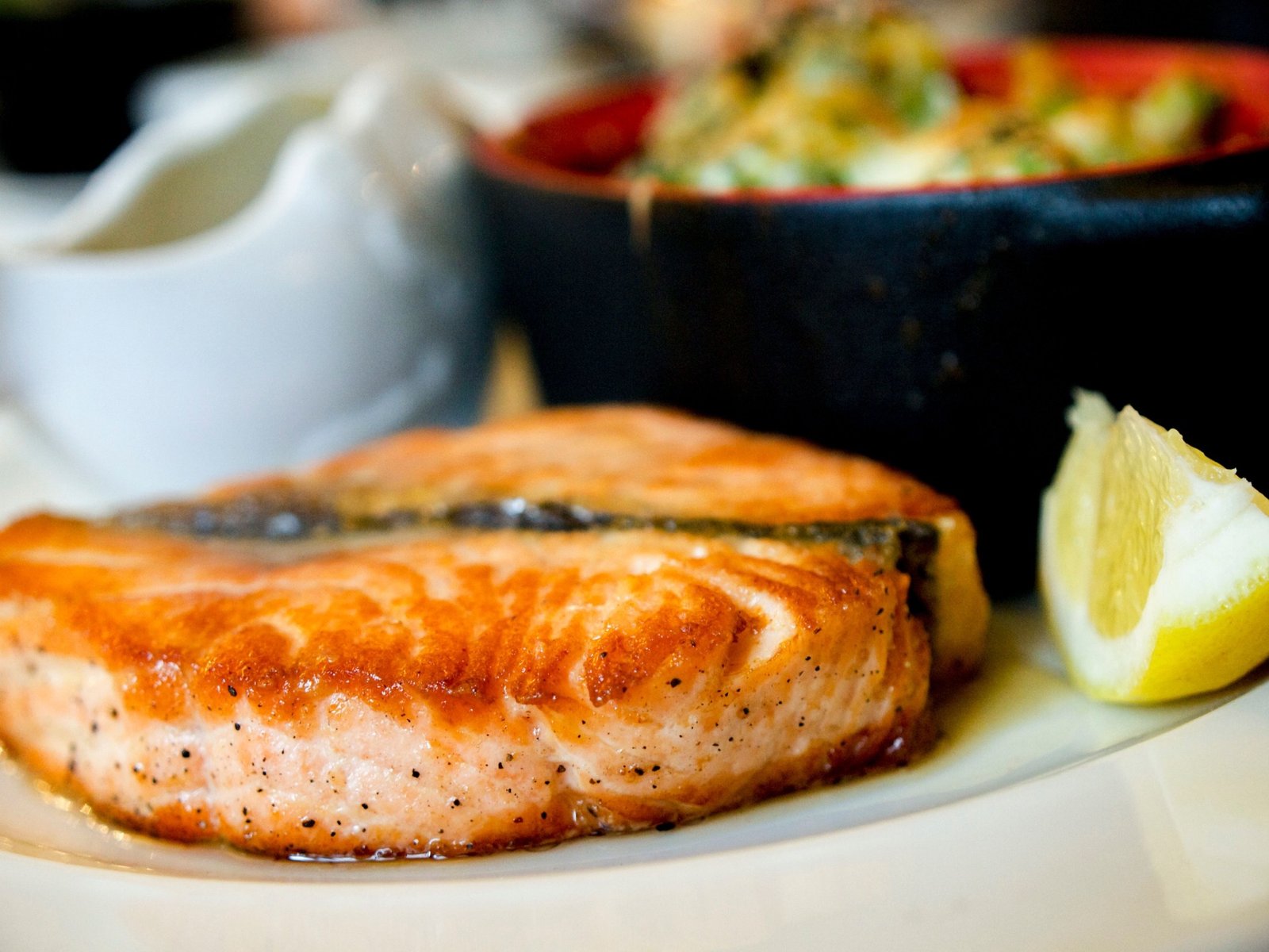 Pan-seared salmon, a whole-food source of the same omega-3s found in fish oil supplements