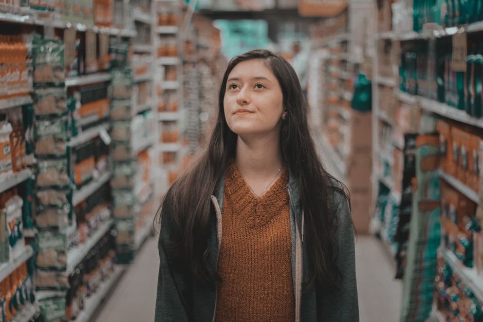 Pharmacy aisle with hemorrhoid product shelves